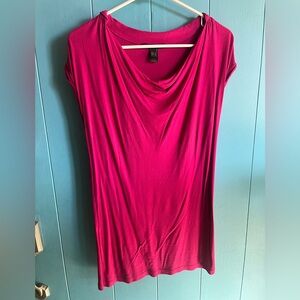 5/$7 Wet Seal Fuchsia Draped Neck Cap Sleeve Tunic